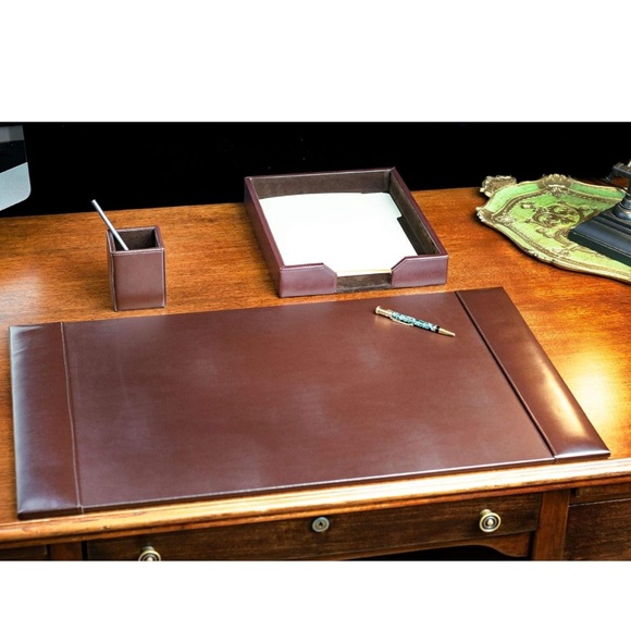 🤎Dacasso Set Luxury Leather Desk Pad & Desk Organization Essentials, 3 pieces🤎 - Picture 4 of 15